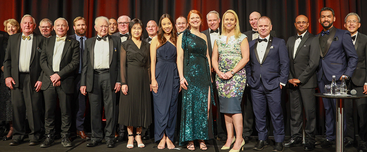 Winners of the Engineers Australia Excellence awards all posing