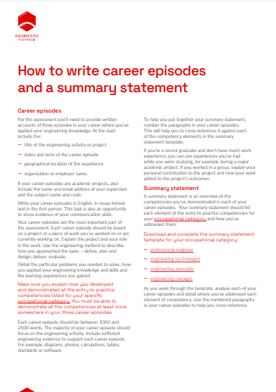 Cover of how to write careers episodes and a summary statement