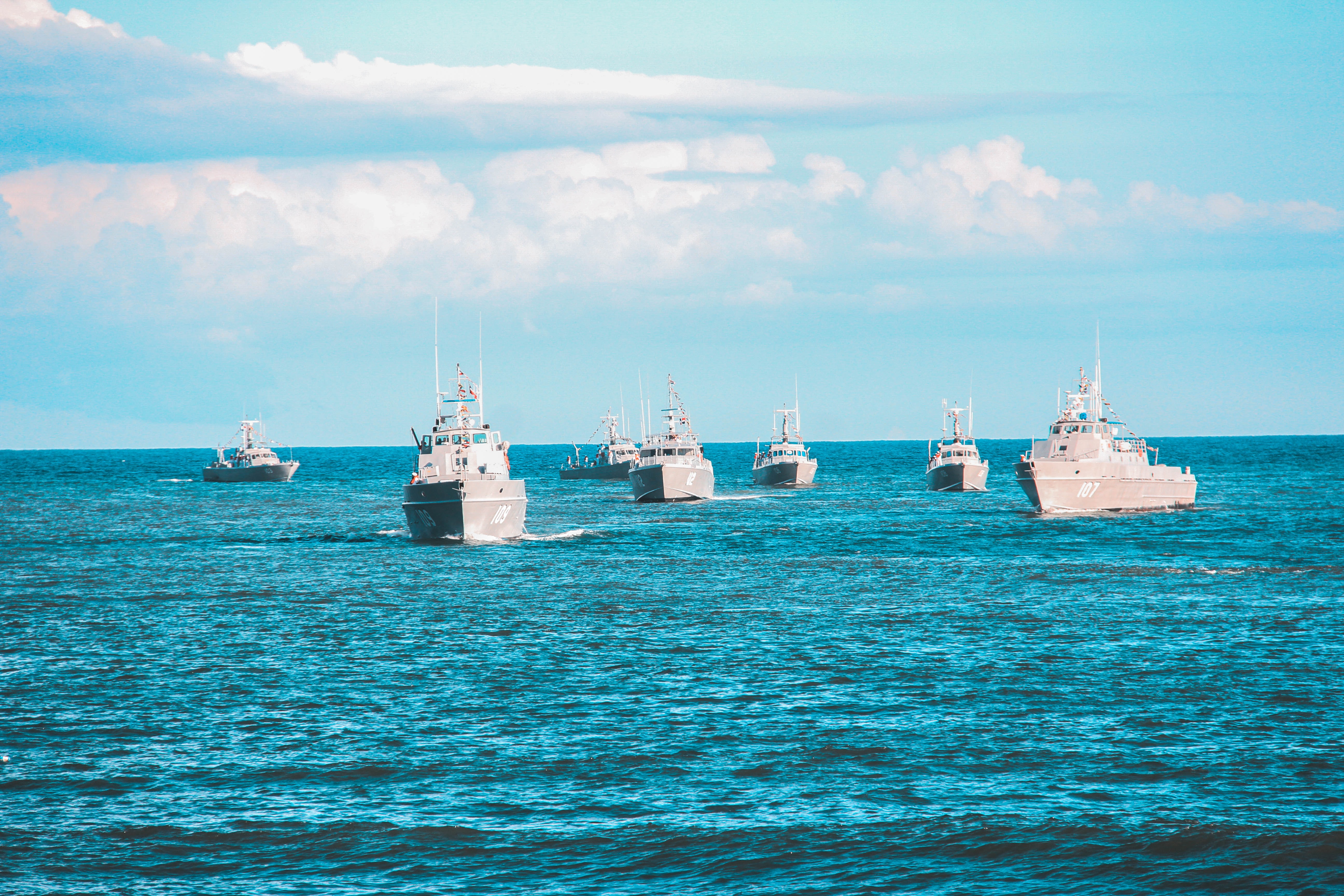 Image of 4 navy ships in the water