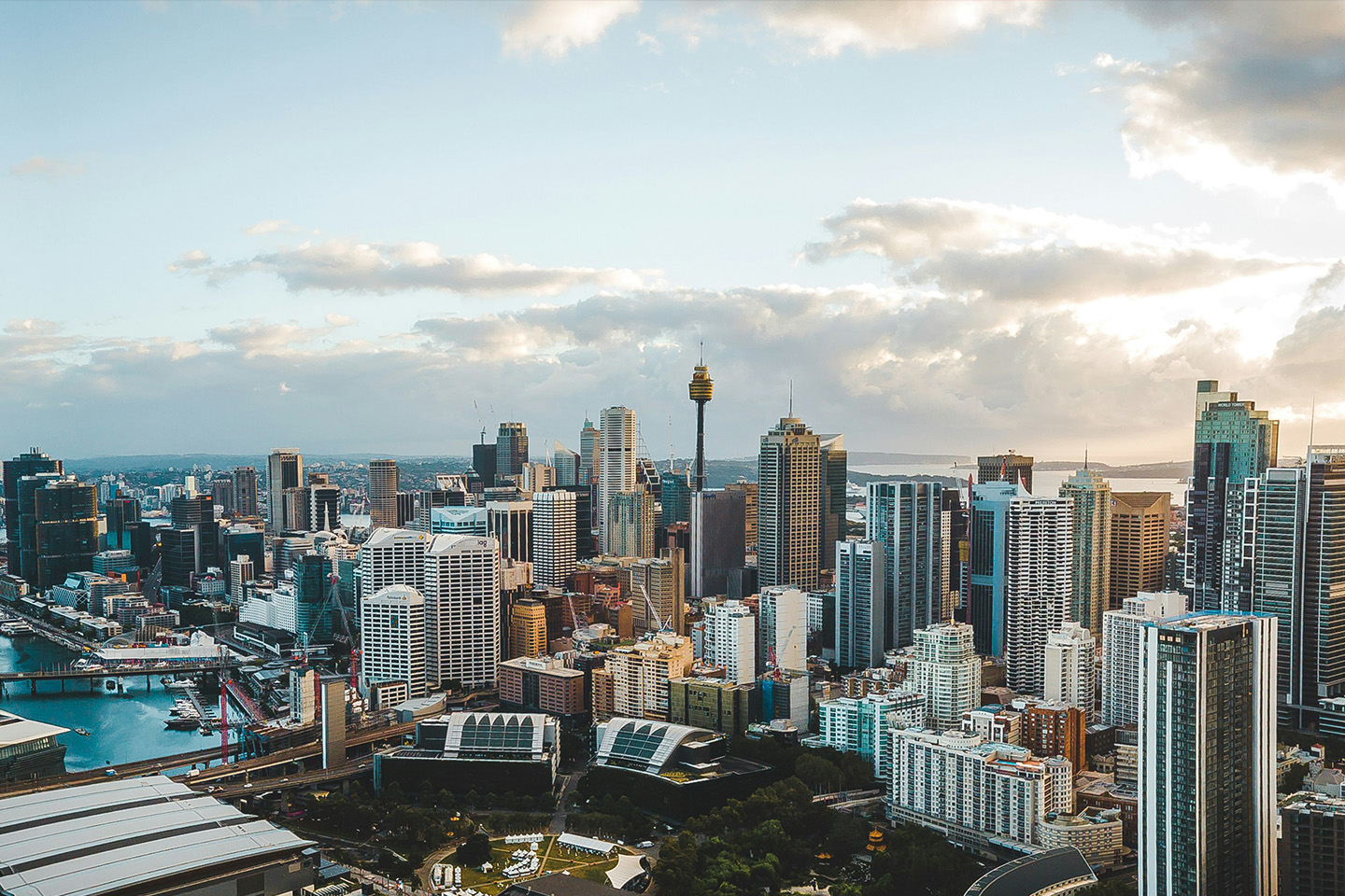 aerial view of Sydney city skyline